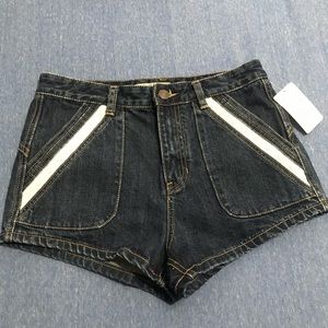 Free people dark high waisted denim shorts